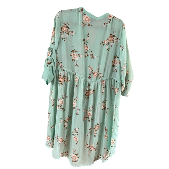 Women's TORRID Mint Green Floral Tunic Top Plus Size 2X - Picture 12 of 12